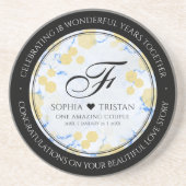 Elegant 18e Porcelain Wedding Jubileum Zandsteen Onderzetter (Voorkant)