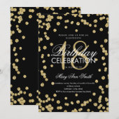 Elegant 18e verjaardag Gold Glitter Confetti Black Kaart (Voorkant / Achterkant)