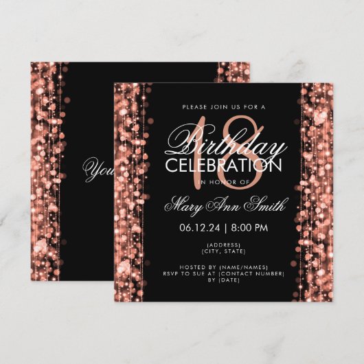 Elegant 18e verjaardag Roos Gold Kaart (Voorkant / Achterkant)