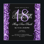 Elegant 18e verjaardagsfeest Sprankelend Paars Kaart<br><div class="desc">Elegante uitnodiging voor 18e verjaardagsfeest met sprankels. Met lichten,  slinger en sprankels. Overeenkomstige producten beschikbaar.</div>