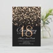Elegant 18th Birthday Party Gold Midnight Glam Kaart (Staand voorkant)