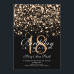 Elegant 18th Birthday Party Gold Midnight Glam Kaart<br><div class="desc">Elegant 18th Birthday Party Gold Midnight Glam sjabloon.</div>