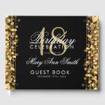 Elegant 18th Birthday Party Sparkles Gold Gastenboek<br><div class="desc">Elegant 18e verjaardag gastenboek w / Party Sparkles Gold</div>