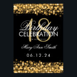 Elegant 18th Birthday Party Sparkles Gold Poster<br><div class="desc">Elegant 18e verjaardag Sparkles Gold banner sjabloon.</div>