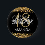 Elegant 18th Birthday Party Sparkles Gold Ronde Button 5,7 Cm<br><div class="desc">Elegant 18th Birthday Party Sparkles Gold name tag sjabloon. Eenvoudig te gebruiken en eenvoudig aan te passen. Bestel vandaag nog!</div>