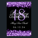 Elegant 18th Birthday Party Sparkles Paars Poster<br><div class="desc">Elegant 18th Birthday Party Sparkles Paarse banner sjabloon.</div>