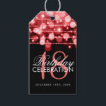 Elegant 18th Birthday Party Sparkles Red Cadeaulabel<br><div class="desc">cadeau label / gunstag - Elegante 18e Verjaardagsfeestje Sparkles Rode sjabloon.</div>