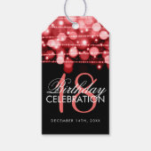 Elegant 18th Birthday Party Sparkles Red Cadeaulabel (Voorkant)