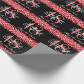 Elegant 18th Birthday Party Sparkles Red Cadeaupapier (Hoek)