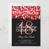 Elegant 18th Birthday Party Sparkles Red Kaart (Voorkant)