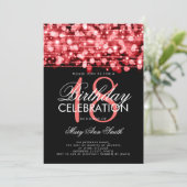 Elegant 18th Birthday Party Sparkles Red Kaart (Staand voorkant)
