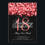 Elegant 18th Birthday Party Sparkles Red Kaart<br><div class="desc">Elegante 18e Verjaardagsfeestje Sparkles Rode uitnodiging sjabloon. Met lichten,  touwtjes en glinstertjes. Geweldig voor verjaardagen van alle leeftijden!</div>