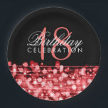 Elegant 18th Birthday Party Sparkles Red Papieren Bordje<br><div class="desc">Elegant 18e verjaardagsfeestje Sparkles rood ontwerp.</div>
