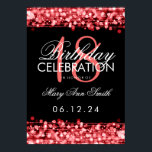 Elegant 18th Birthday Party Sparkles Red Poster<br><div class="desc">Elegant 18e verjaardag Sparkles Red banner sjabloon.</div>