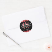 Elegant 18th Birthday Party Sparkles Red Ronde Sticker (Envelop)