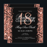 Elegant 18th Birthday Party Sparkles Roos Gold Kaart<br><div class="desc">Elegant 18th Birthday Party Sparkles Roos Gold nodigt sjabloon uit. Lichten,  snaren en sparken. Overeenkomende producten beschikbaar.</div>