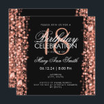Elegant 18th Birthday Party Sparkles Roos Gold Kaart<br><div class="desc">Elegant 18th Birthday Party Sparkles Roos Gold nodigt sjabloon uit. Lichten,  snaren en sparken. Overeenkomende producten beschikbaar.</div>