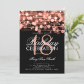 Elegant 18th Birthday Party Sparkles Roos Gold Kaart (Staand voorkant)