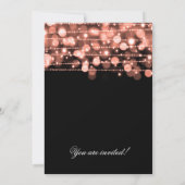 Elegant 18th Birthday Party Sparkles Roos Gold Kaart (Achterkant)