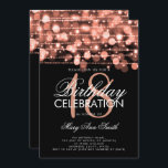 Elegant 18th Birthday Party Sparkles Roos Gold Kaart<br><div class="desc">Elegant 18th Birthday Party Sparkles Roos Gold nodigt sjabloon uit. Lichten,  snaren en sparken. Geweldig voor verjaardagen van alle leeftijden!</div>