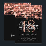 Elegant 18th Birthday Party Sparkles Roos Gold Kaart<br><div class="desc">Elegant 18th Birthday Party Sparkles Roos Gold nodigt sjabloon uit. Lichten,  snaren en sparken. Geweldig voor verjaardagen van alle leeftijden!</div>