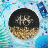 Elegant 18th Birthday Party Sparkles Roos Gold Papieren Bordje (Feest)