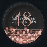 Elegant 18th Birthday Party Sparkles Roos Gold Papieren Bordje<br><div class="desc">Elegant 18th Birthday Party Sparkles Roos Gold design.</div>