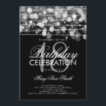 Elegant 18th Birthday Party Sparkles Silver Kaart<br><div class="desc">Elegant 18th Birthday Party Sparkles Silver nodigt sjabloon uit. Lichten,  snaren en sparken. Geweldig voor verjaardagen van alle leeftijden!</div>
