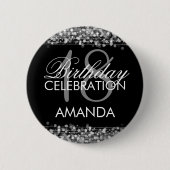 Elegant 18th Birthday Party Sparkles Silver Ronde Button 5,7 Cm (Voorkant)