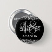 Elegant 18th Birthday Party Sparkles Silver Ronde Button 5,7 Cm (Voorkant /achterkant)