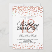 Elegant 18th Birthday Roos Gold Glitter Confetti Kaart (Voorkant)