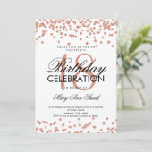 Elegant 18th Birthday Roos Gold Glitter Confetti Kaart (Staand voorkant)