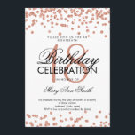 Elegant 18th Birthday Roos Gold Glitter Confetti Kaart<br><div class="desc">Elegant 18th Birthday Roos Gold Faux Glitter Confetti White nodigt sjabloon uit. Geweldig voor 18e verjaardag en nog veel meer!</div>