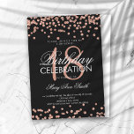 Elegant 18th Birthday Roos Gold Glitter Confetti Kaart<br><div class="desc">Elegant 18th Birthday Roos Gold Faux Glitter Confetti Black,  sjabloon uitnodiging. Geweldig voor 18e verjaardag en nog veel meer!</div>