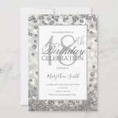 Elegant 18th Birthday Silver Glitter Lights Kaart (Voorkant)