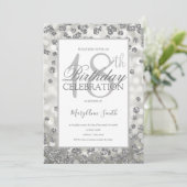 Elegant 18th Birthday Silver Glitter Lights Kaart (Staand voorkant)