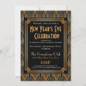 Elegant 1920s Deco Uitnodiging Eve-partij nieuwjaa (Voorkant)