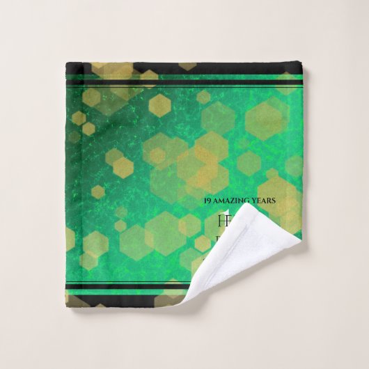 Elegant 19th Jade Wedding Jubileum Bad Handdoek (Wasdoekje)