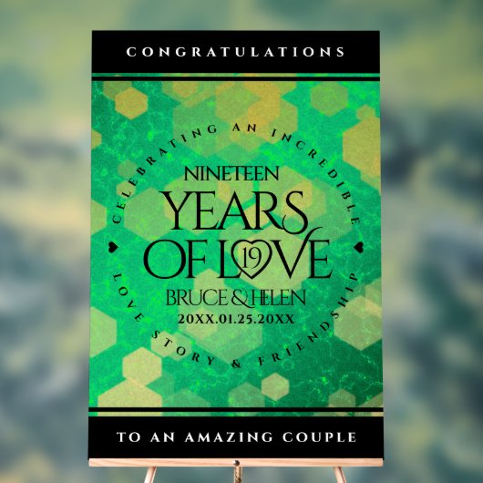 Elegant 19th Jade Wedding Jubileum Celebration Acryl Bord (Neutraal)