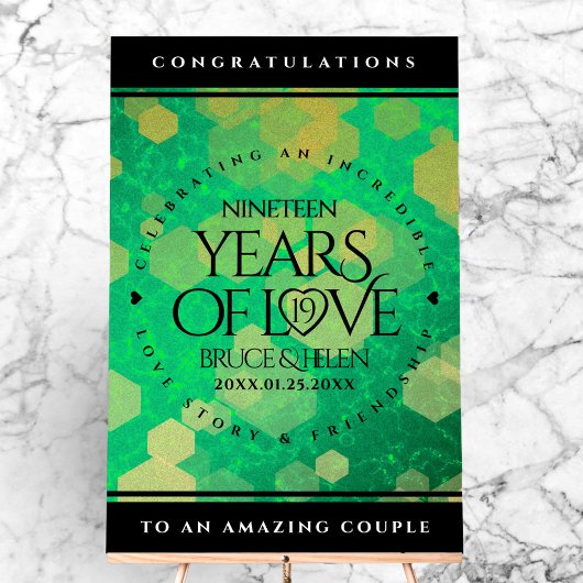 Elegant 19th Jade Wedding Jubileum Celebration Acryl Bord