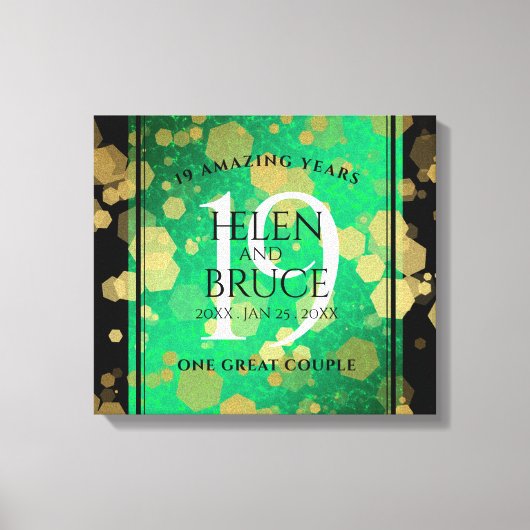 Elegant 19th Jade Wedding Jubileum Celebration Canvas Afdruk (Voorkant)