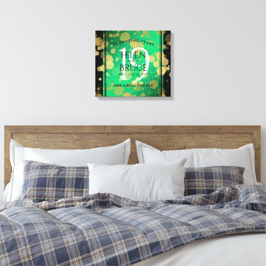 Elegant 19th Jade Wedding Jubileum Celebration Canvas Afdruk (Insitu (Slaapkamer))