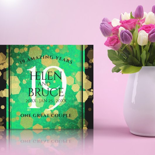 Elegant 19th Jade Wedding Jubileum Celebration Canvas Afdruk