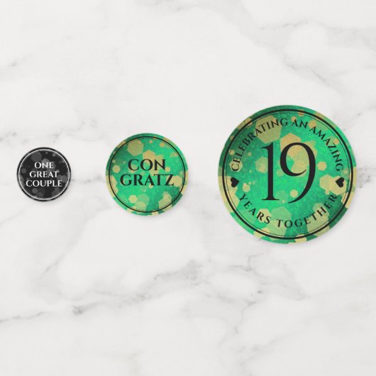 Elegant 19th Jade Wedding Jubileum Celebration Confetti (Voorkanten)