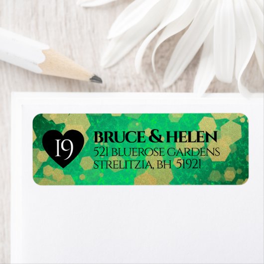 Elegant 19th Jade Wedding Jubileum Celebration Etiket (Insitu)