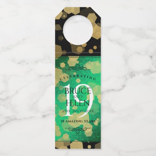 Elegant 19th Jade Wedding Jubileum Celebration Flessenhanger (Achterkant)