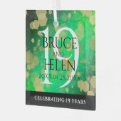 Elegant 19th Jade Wedding Jubileum Celebration Glas Ornament (Voorkant links)