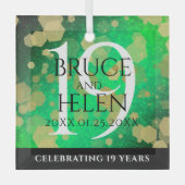 Elegant 19th Jade Wedding Jubileum Celebration Glas Ornament (Voorkant)