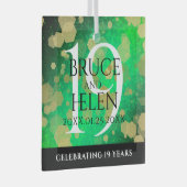 Elegant 19th Jade Wedding Jubileum Celebration Glas Ornament (Voorkant Rechts)