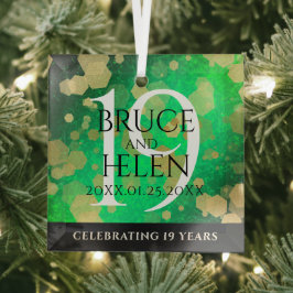Elegant 19th Jade Wedding Jubileum Celebration Glas Ornament